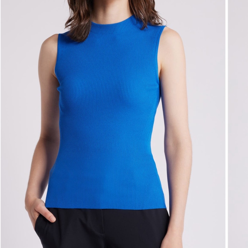 NWT Boss cerulean blue light knit tank top